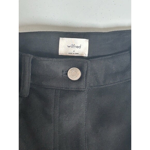 Wilfred Melina Pants Size 4 Black High Rise Slim Vegan Suede Aritzia NWT - Picture 3 of 10